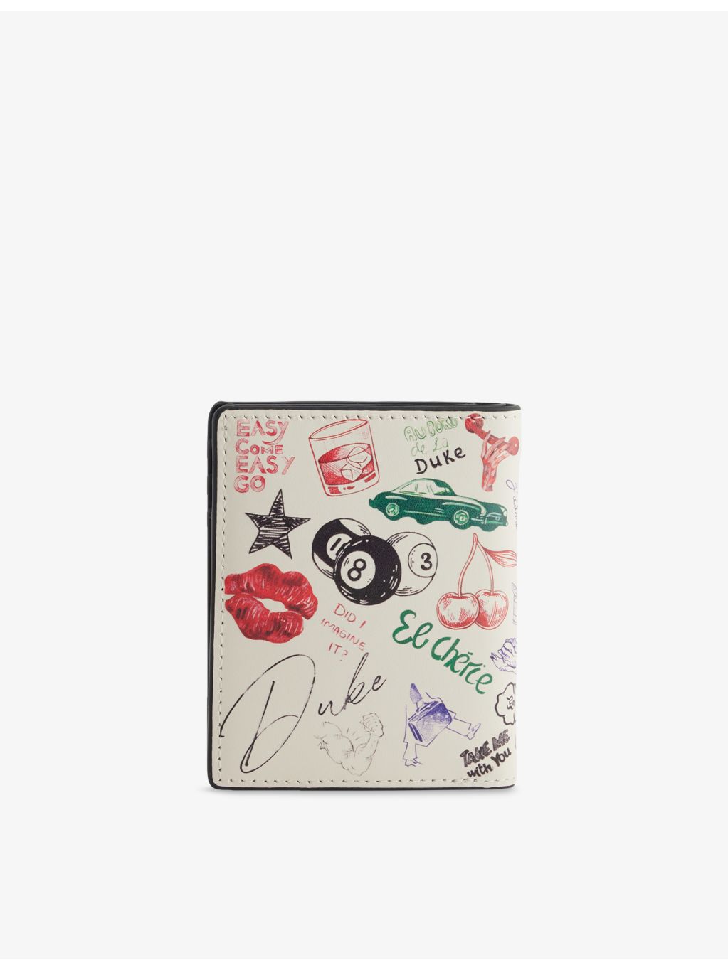 Duke + Dexter Dean sketch-print leather wallet, smooth finish (British brand)