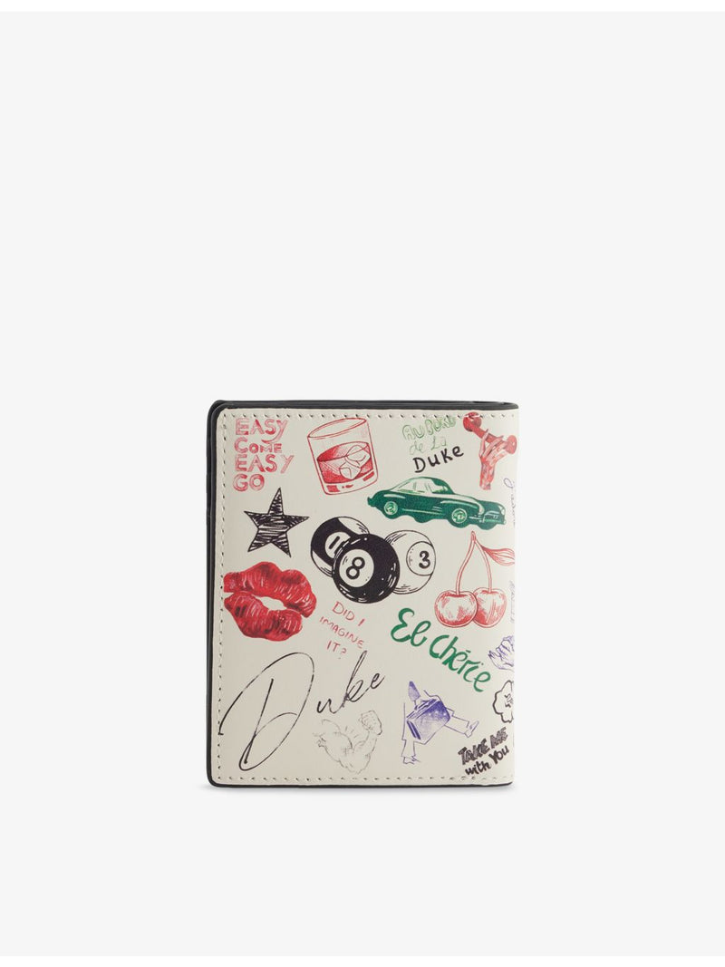 Duke + Dexter Dean sketch-print leather wallet, smooth finish (British brand)