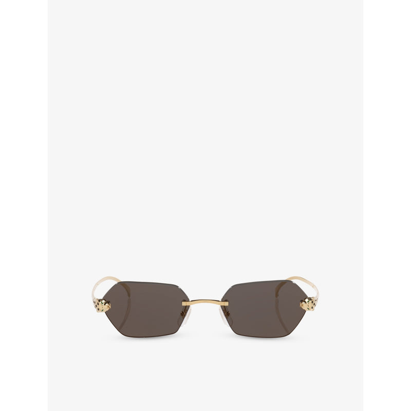 Cartier CT0636S irregular-frame metal sunglasses, UK version