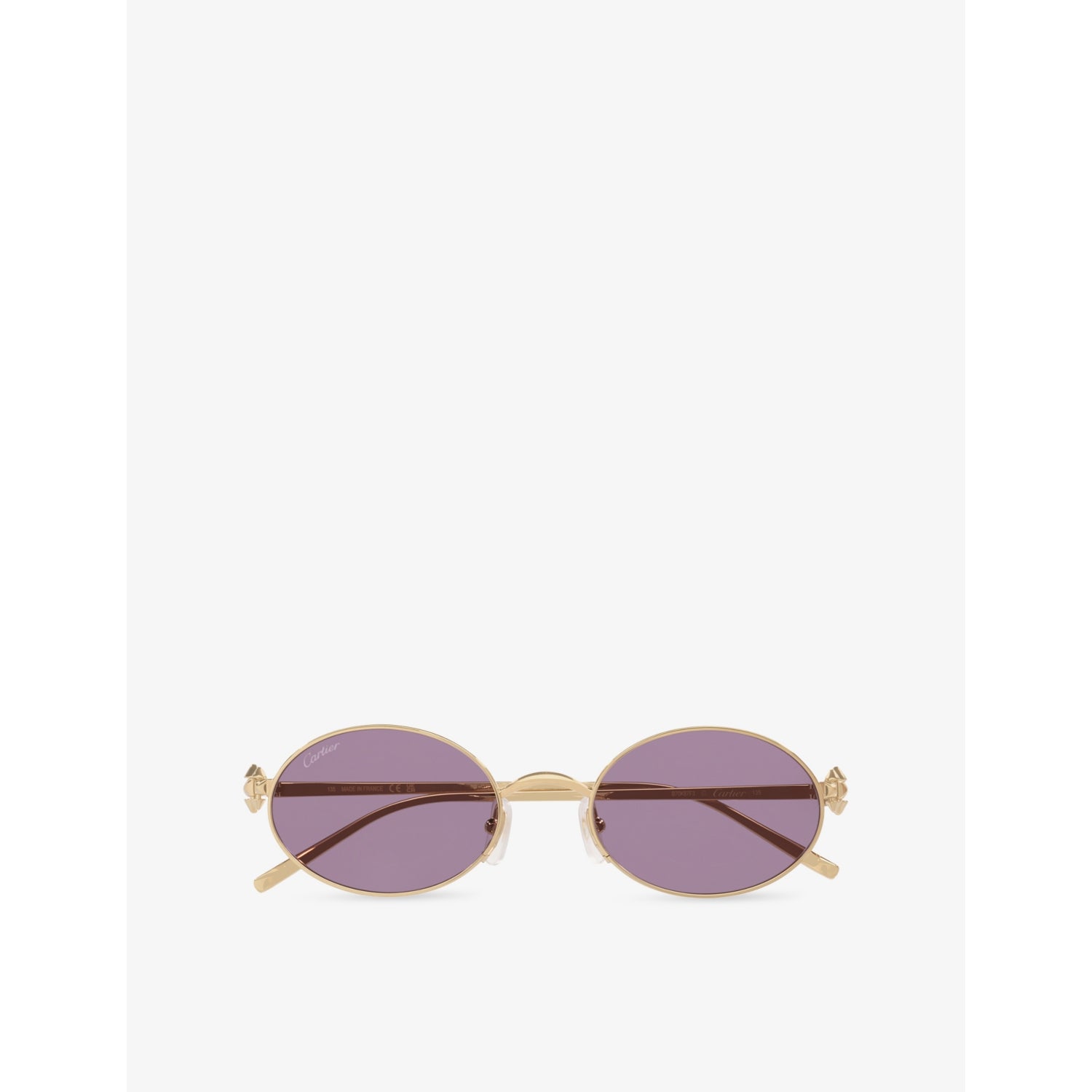 Cartier CT0644S oval metal sunglasses with gold-toned hardware, imported from the UK