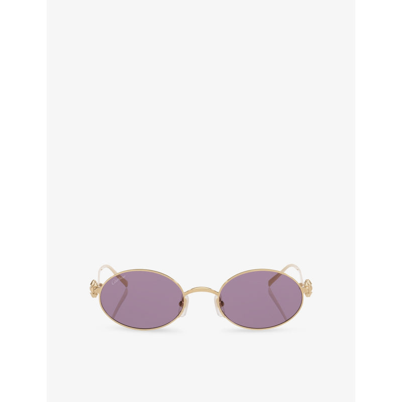 Cartier CT0644S oval metal sunglasses with gold-toned hardware, imported from the UK