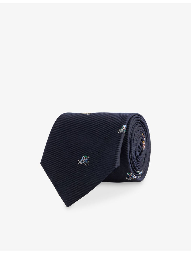 Paul Smith silk tie with bicycle pattern - British product
