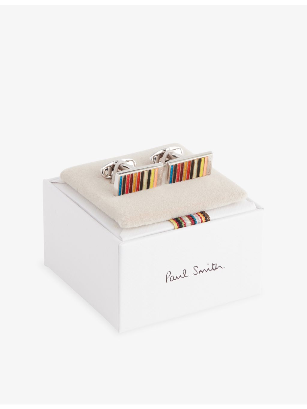 Paul Smith signature striped metal cufflinks, UK version