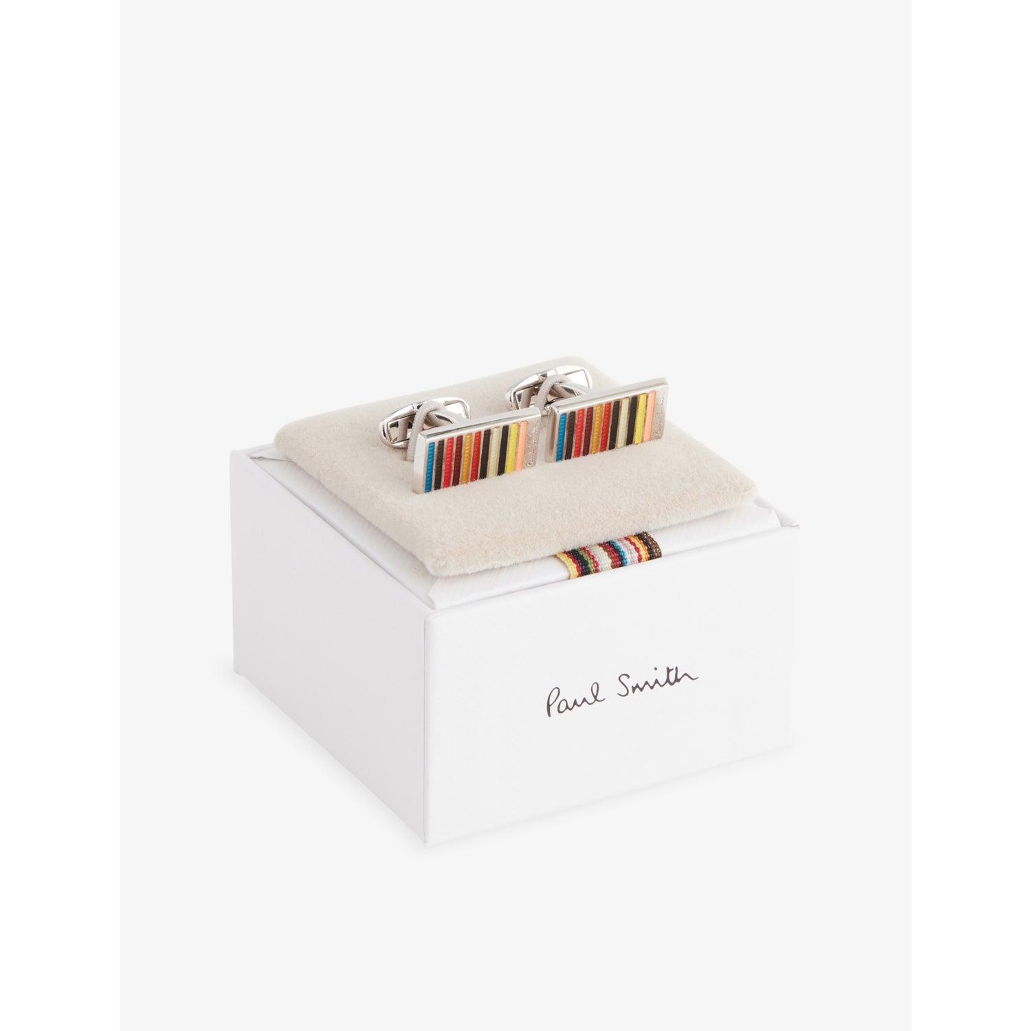 Paul Smith signature striped metal cufflinks, UK version