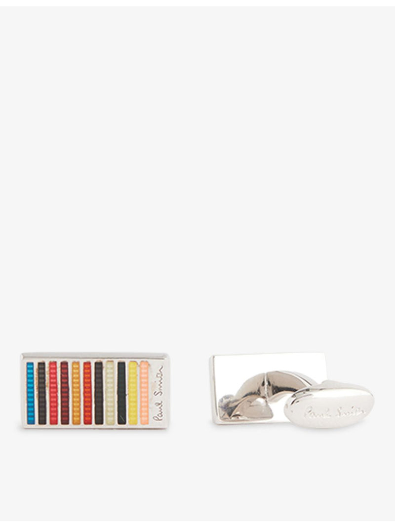 Paul Smith signature striped metal cufflinks, UK version