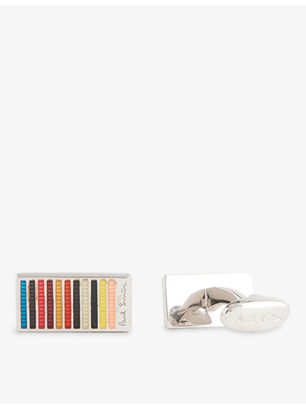 Paul Smith signature striped metal cufflinks, UK version