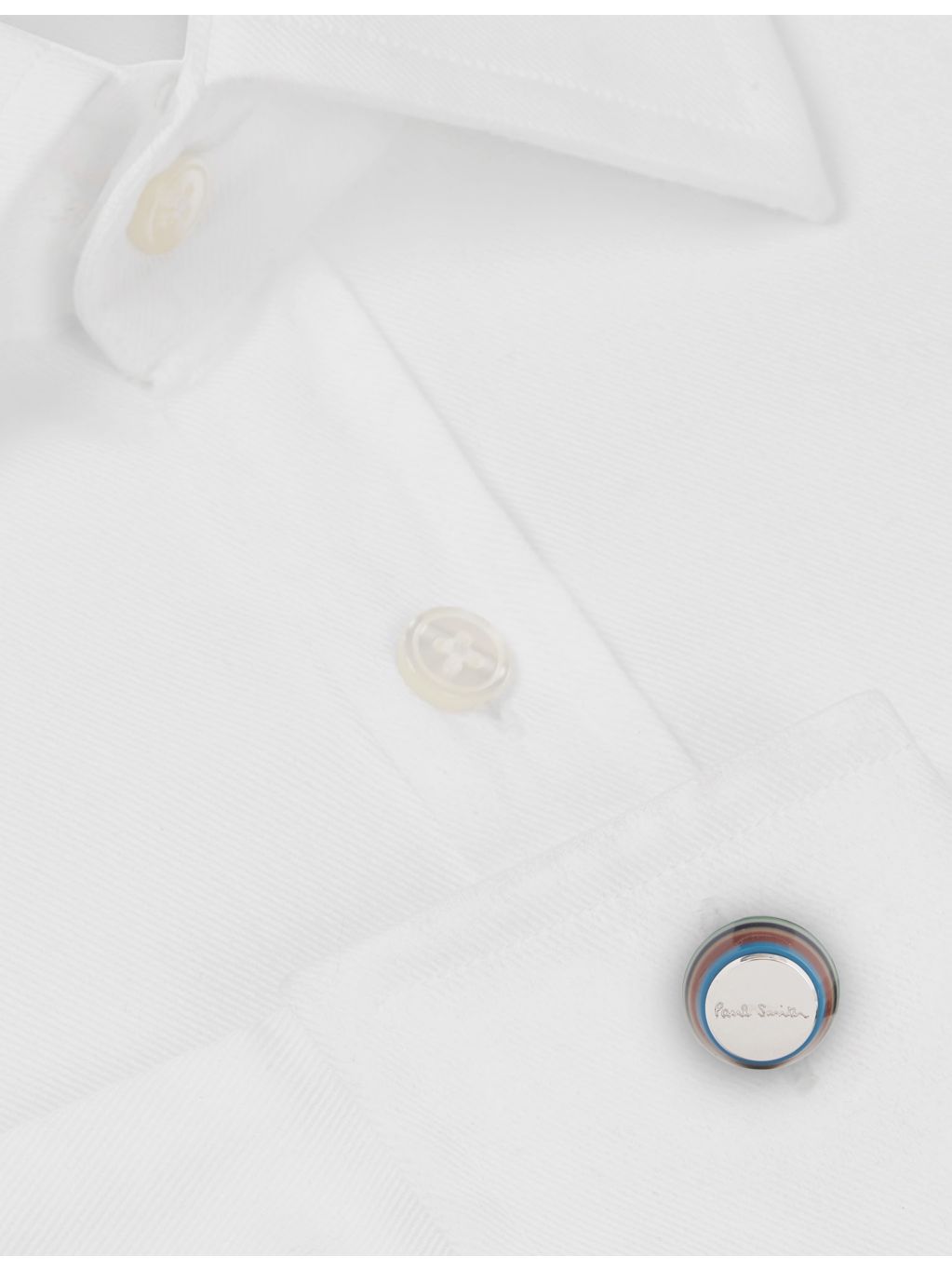 Paul Smith engraved-logo striped copper-and-zinc cufflinks 1.8cm diameter (British brand)