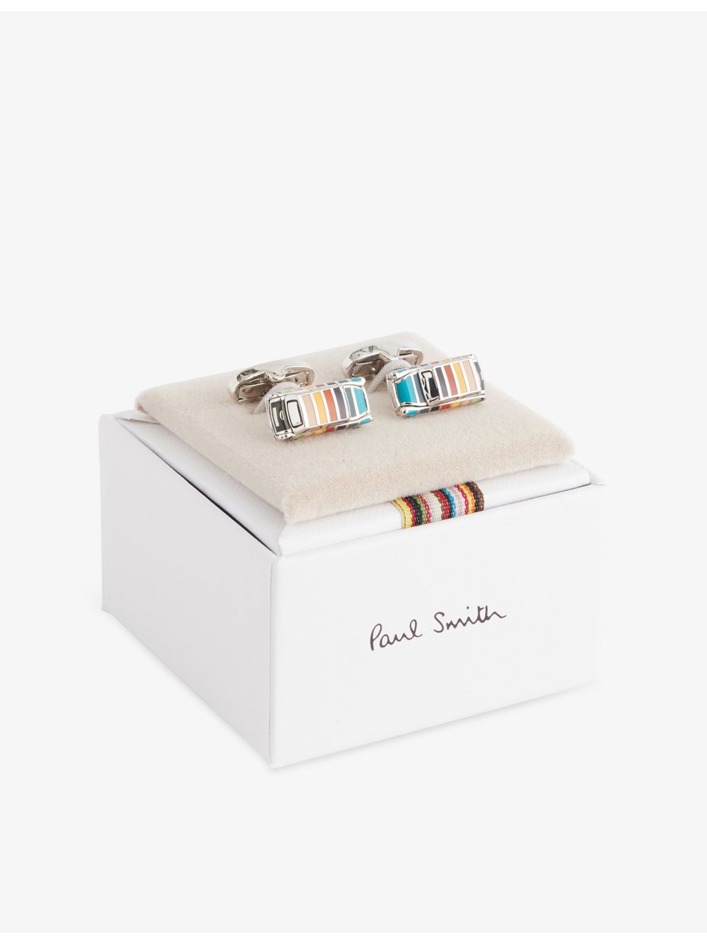 Paul Smith mini striped metal cufflinks, UK version