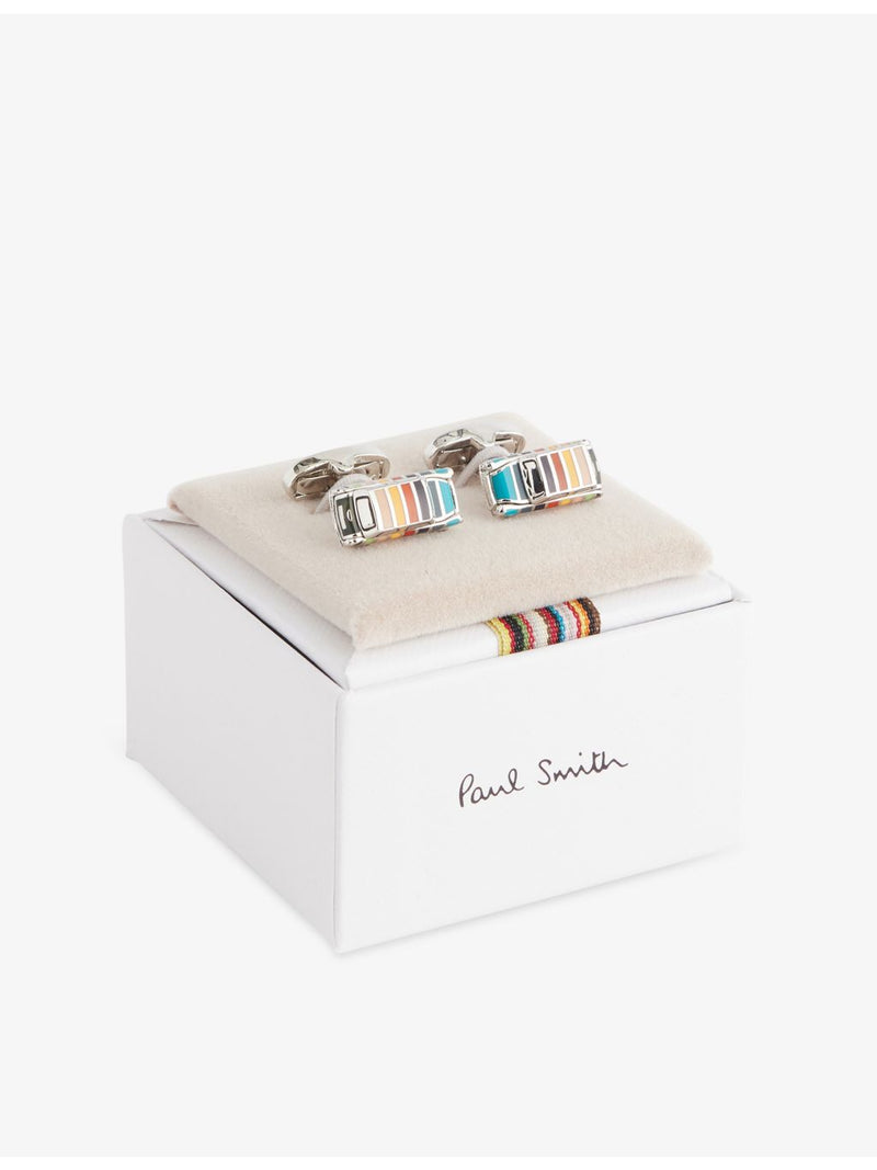 Paul Smith mini striped metal cufflinks, UK version
