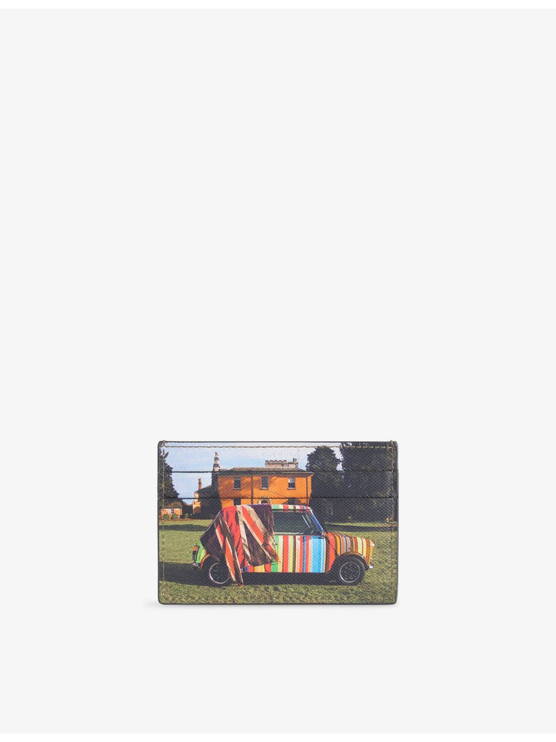 Paul Smith graphic print leather cardholder, imported from the UK