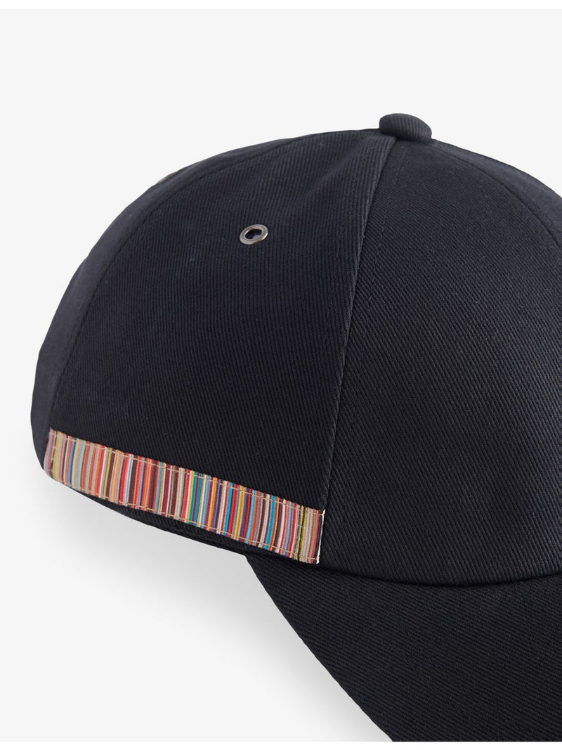 Paul Smith cotton cap with signature striped panel, imported from the UK
