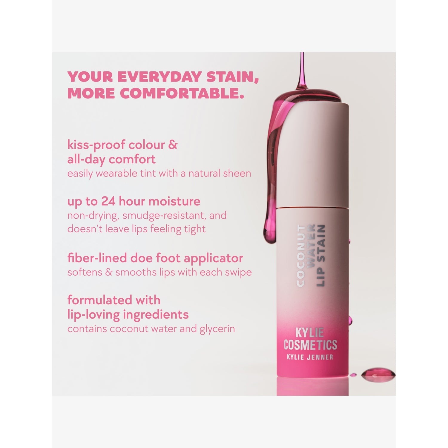 Kylie by Kylie Jenner coconut water lip stain, imported from the UK