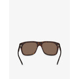 Gucci GG2077S rectangle acetate sunglasses with 5.5cm lens - British product