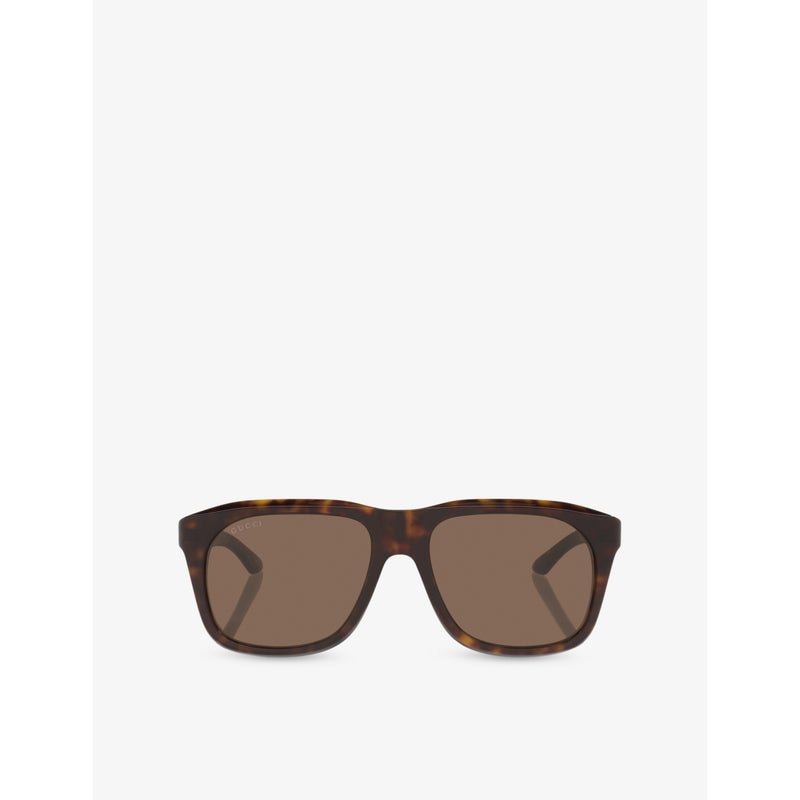 Gucci GG2077S rectangle acetate sunglasses with 5.5cm lens - British product