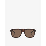 Gucci GG2077S rectangle acetate sunglasses with 5.5cm lens - British product