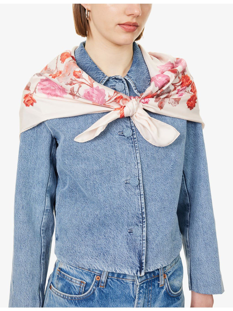 FRAME floral silk scarf, 34 inch square - British product