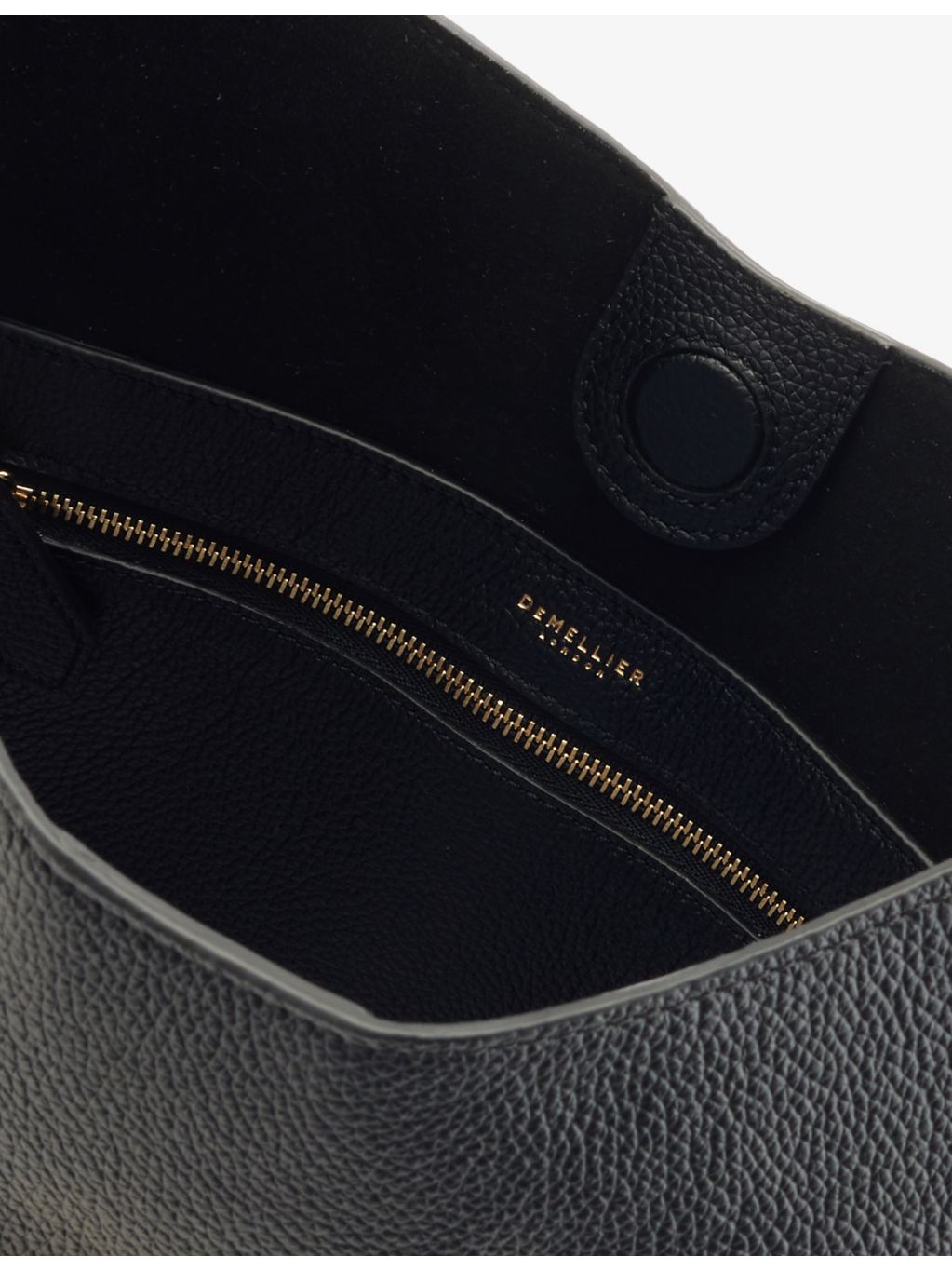 Demellier Siena leather bucket bag, imported from the UK