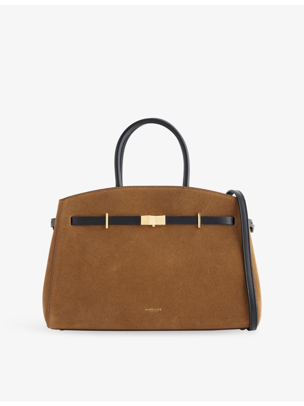 Demellier Midi Hudson leather tote bag with shoulder strap, UK version
