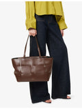 Demellier Florence leather tote bag with top handles, imported from the UK
