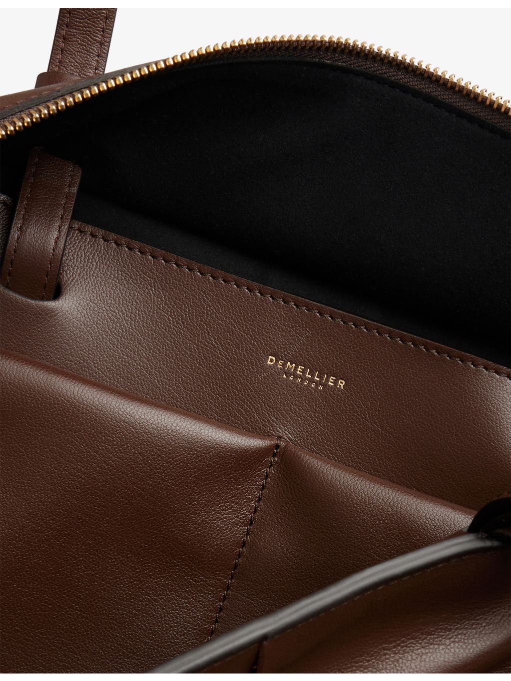 Demellier Florence leather tote bag with top handles, imported from the UK