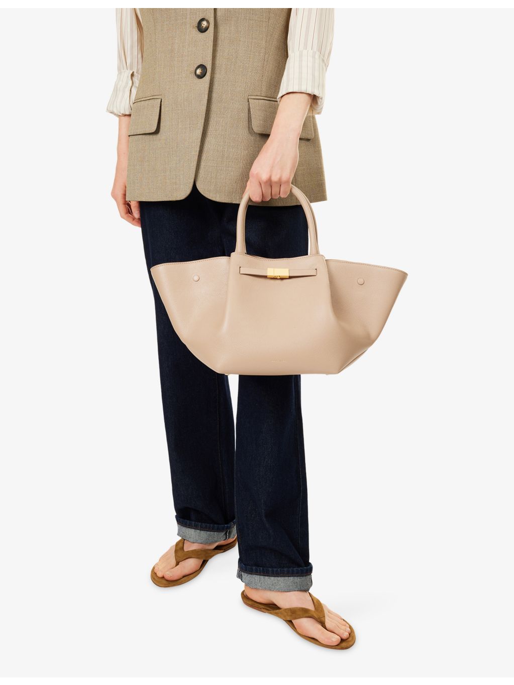 Demellier Midi New York leather tote bag (British brand)