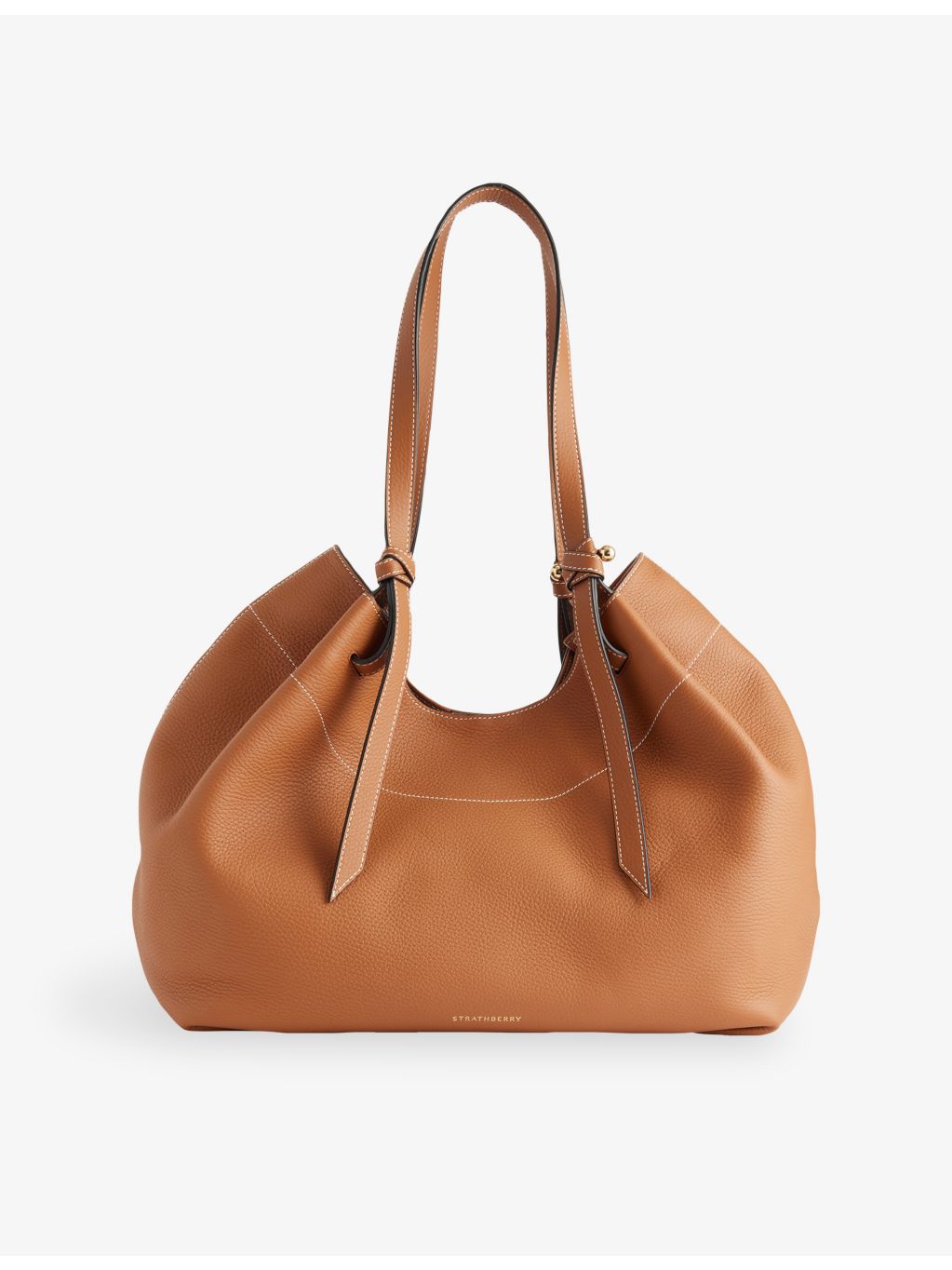 Strathberry Barra grained leather tote bag, imported from the UK