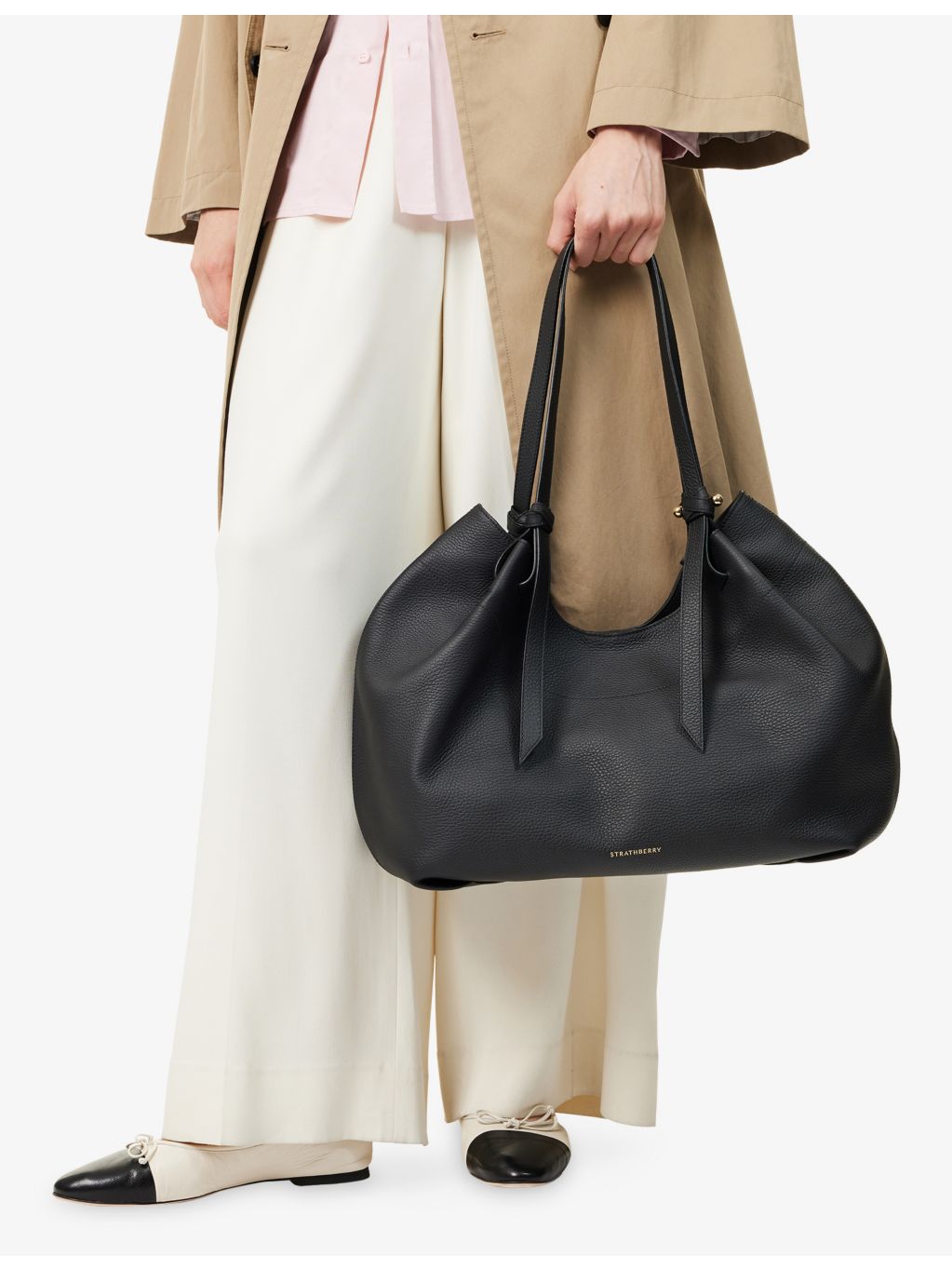Strathberry Barra logo-plaque leather tote bag - British product