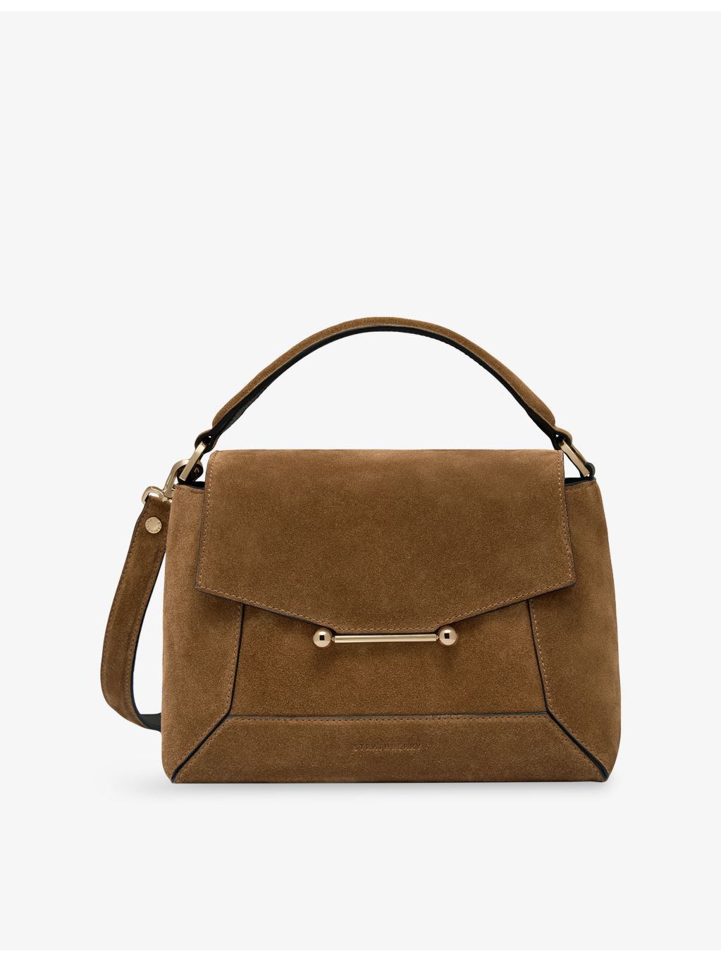 Strathberry suede top handle handbag with adjustable strap - British brand