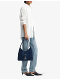 Strathberry suede hobo bag with Music Bar plaque (British brand)