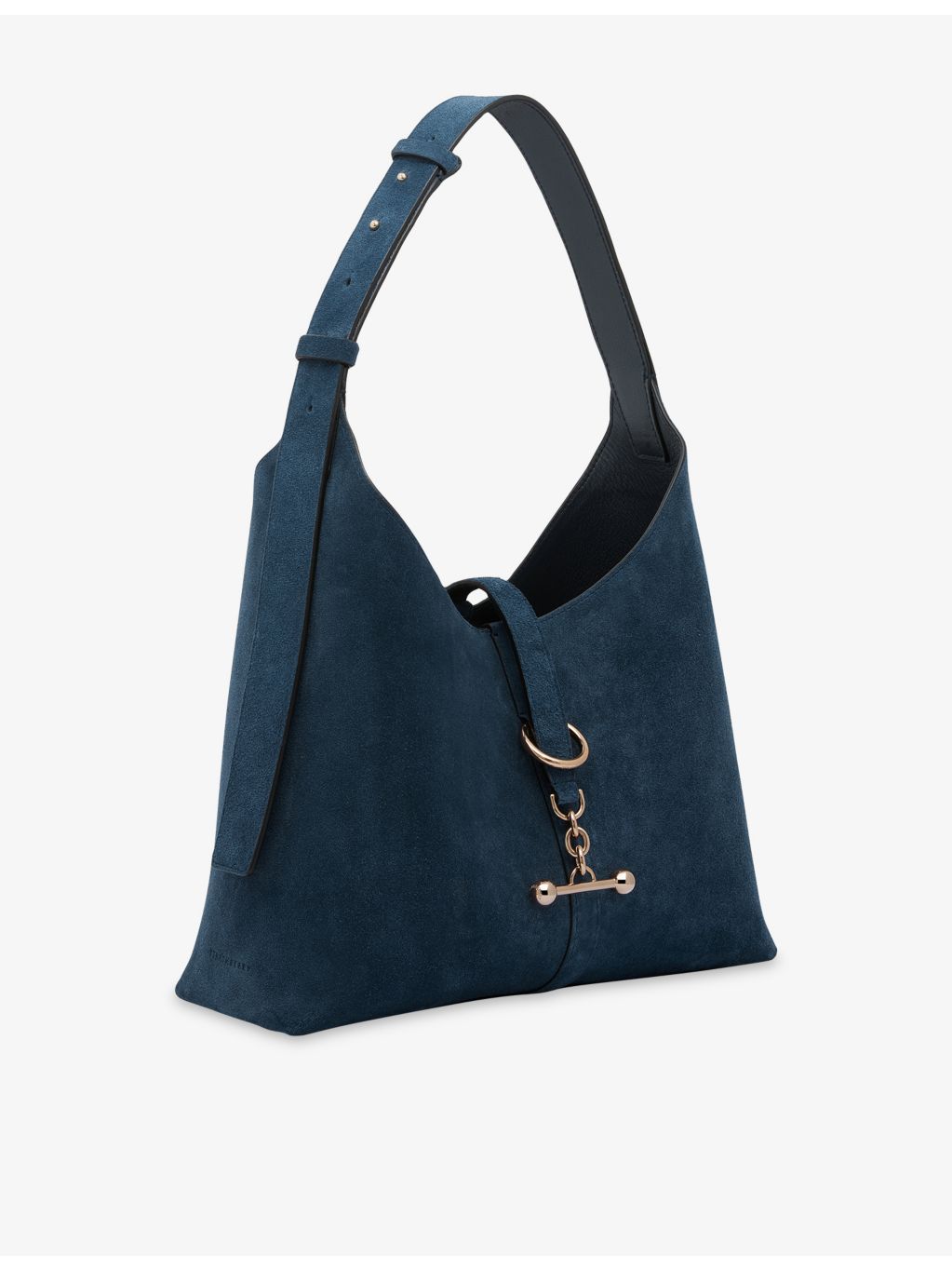 Strathberry suede hobo bag with Music Bar plaque (British brand)