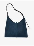 Strathberry suede hobo bag with Music Bar plaque (British brand)