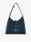Strathberry suede hobo bag with Music Bar plaque (British brand)