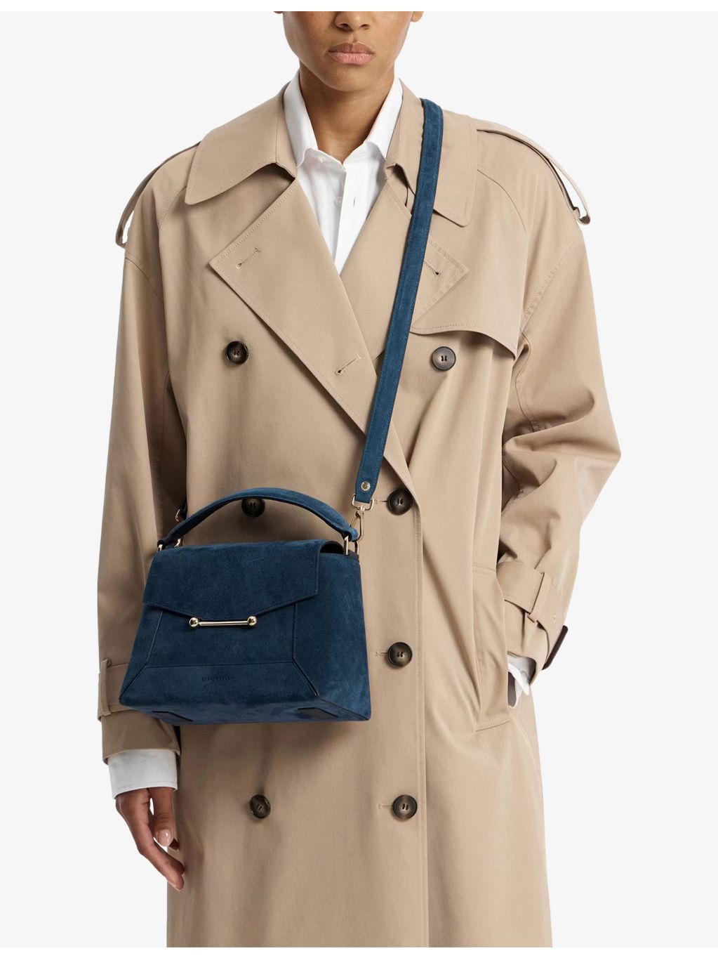 Strathberry Mosaic suede top-handle bag (British brand)