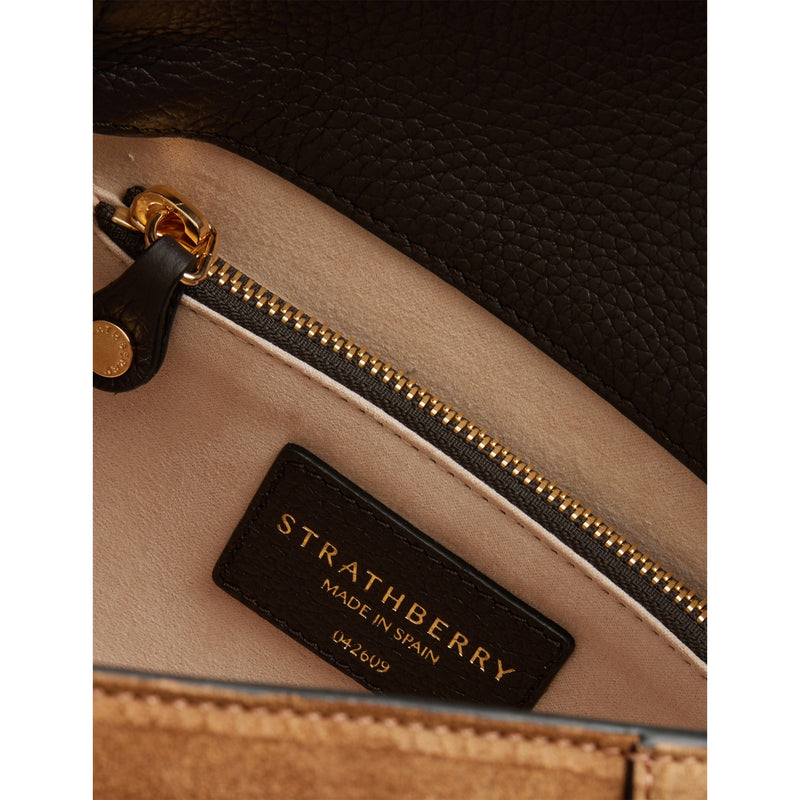 Strathberry Mosaic suede top-handle bag (British brand)