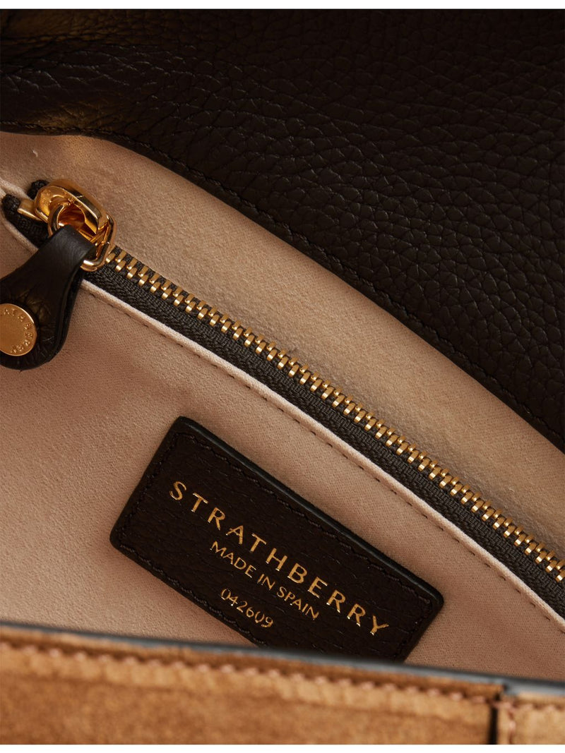 Strathberry Mosaic suede top-handle bag (British brand)
