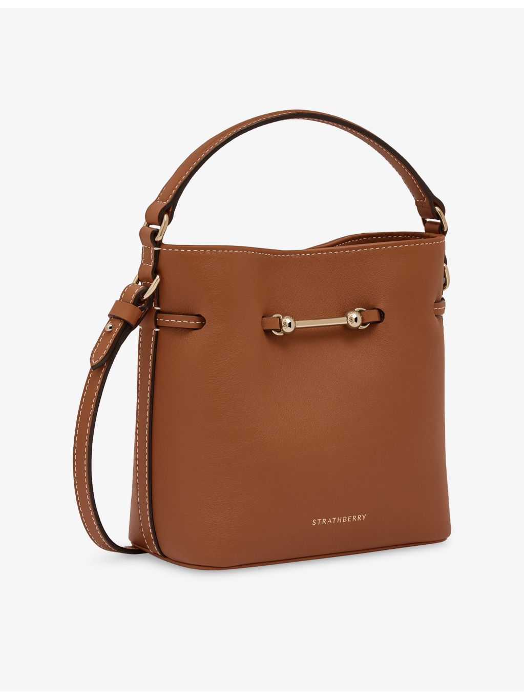 Strathberry Corda mini leather bucket bag, imported from the UK