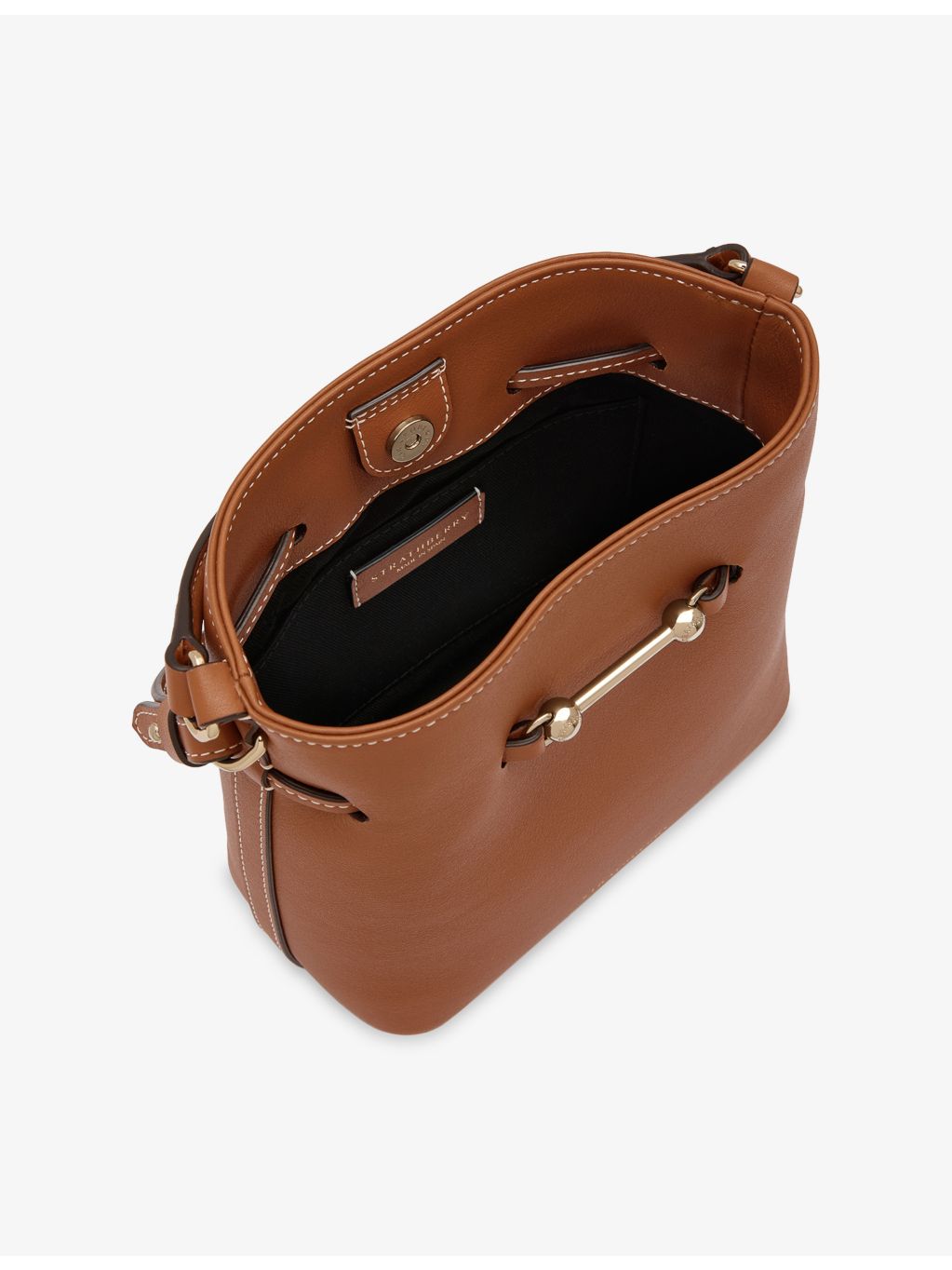 Strathberry Corda mini leather bucket bag, imported from the UK