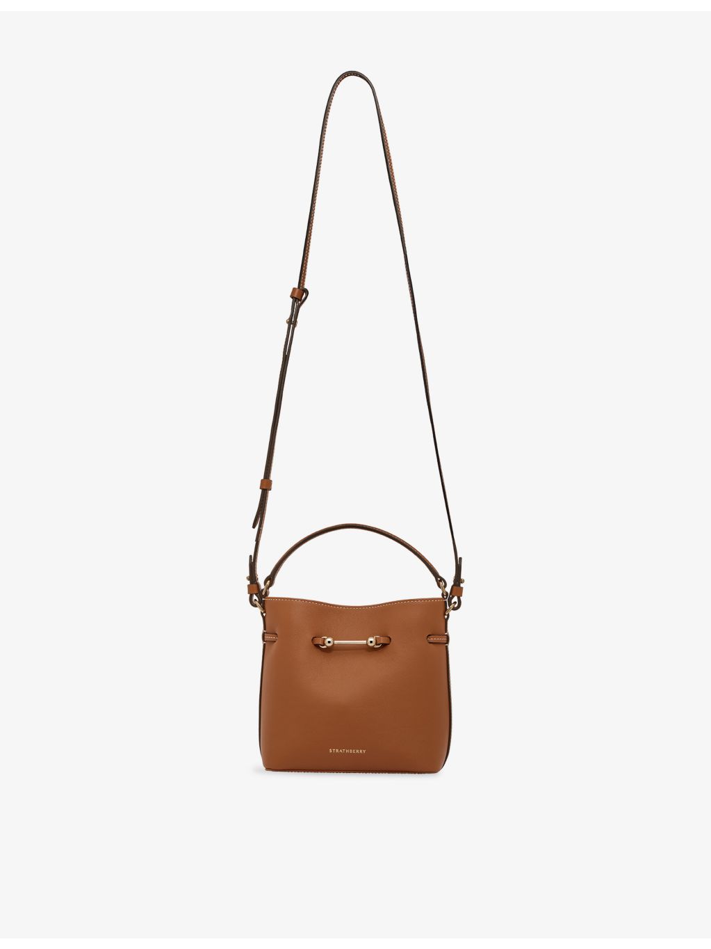 Strathberry Corda mini leather bucket bag, imported from the UK