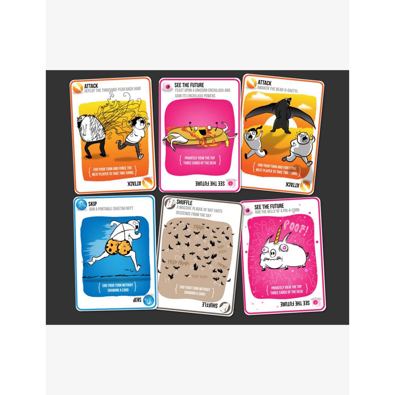Exploding Kittens card game with 56 cards, UK version