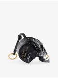 Zadig Voltaire leather keyring with skull silhouette, imported from the UK