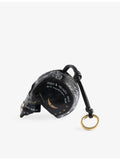 Zadig Voltaire leather keyring with skull silhouette, imported from the UK