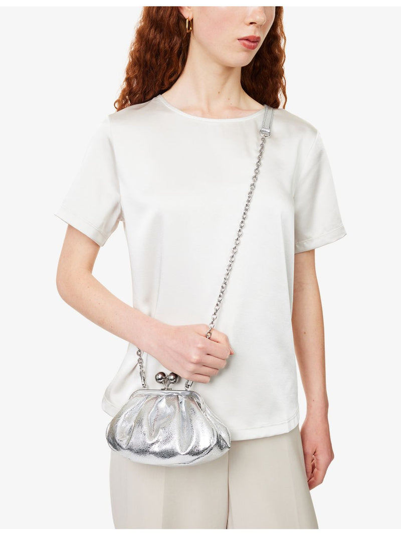 Weekend Max Mara Pasticcino metallic leather handbag, imported from the UK
