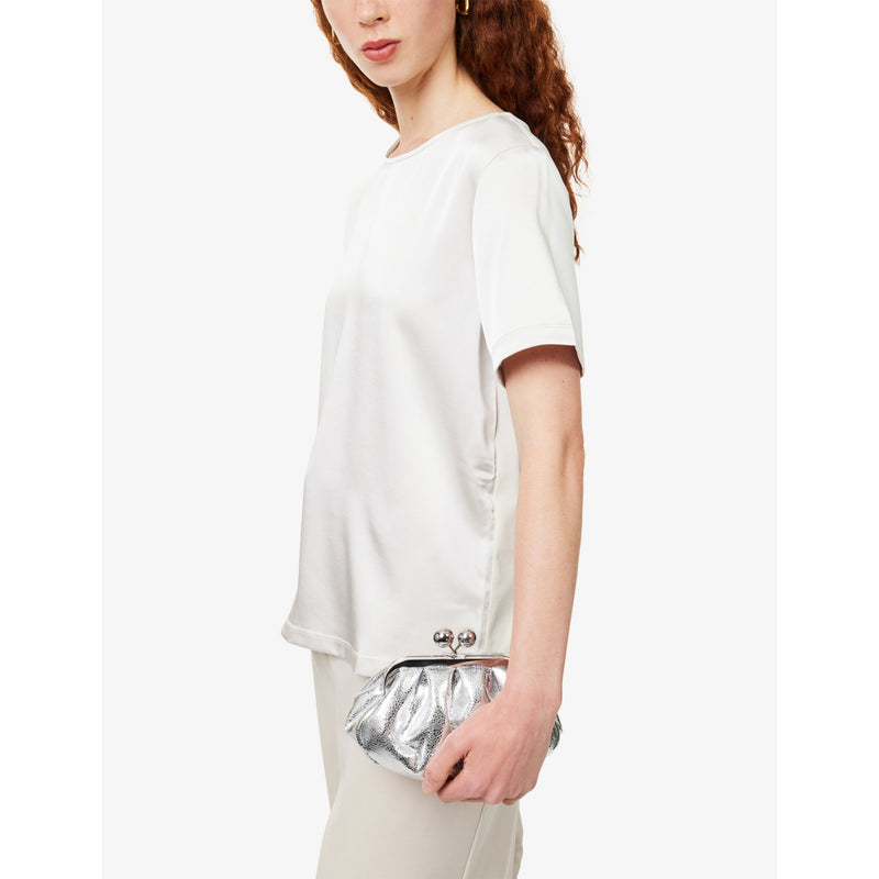 Weekend Max Mara Pasticcino metallic leather handbag, imported from the UK