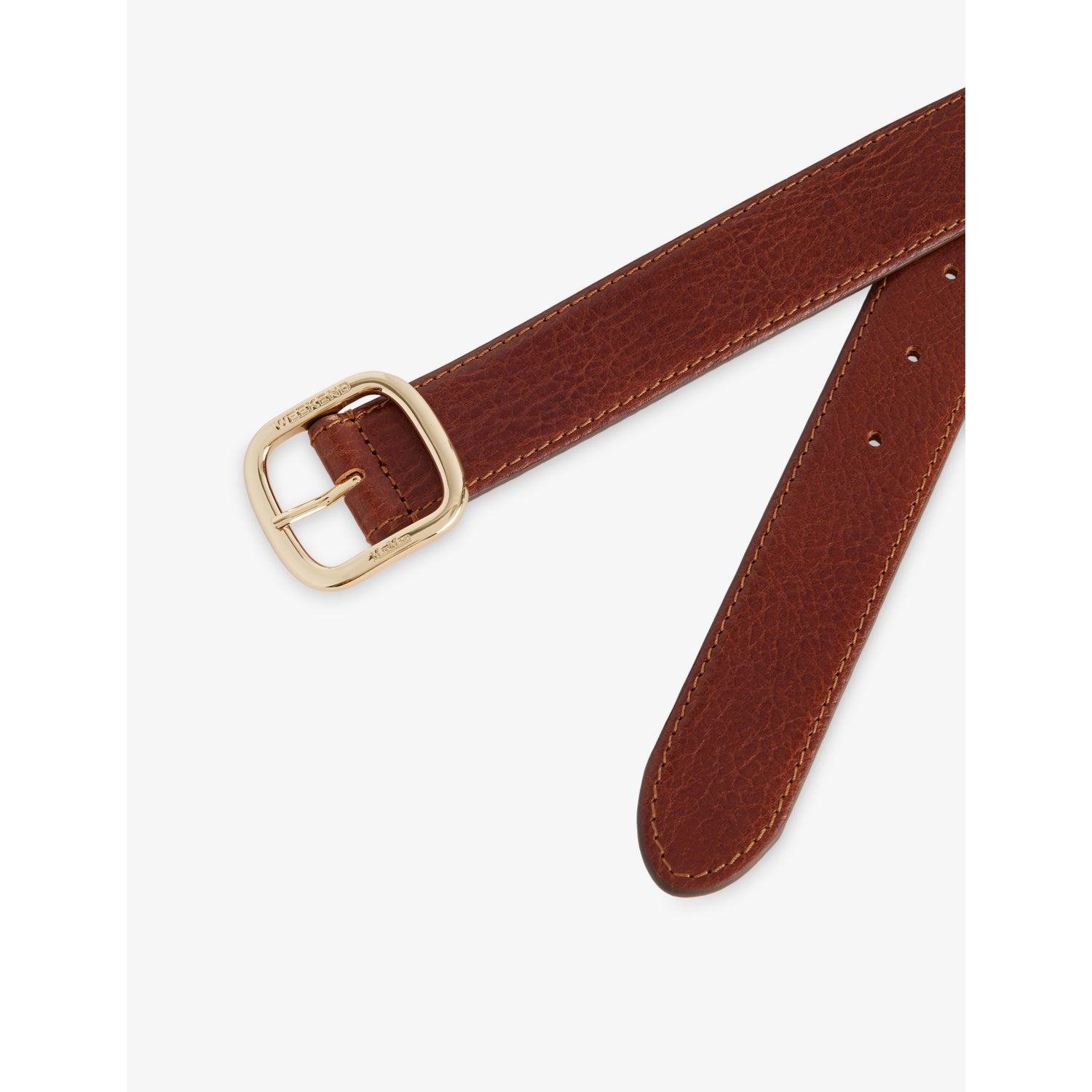Weekend Max Mara leather belt 3.5 cm gold buckle, UK version