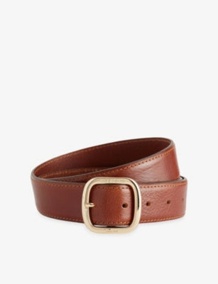 Buckled Leather Belt - XS