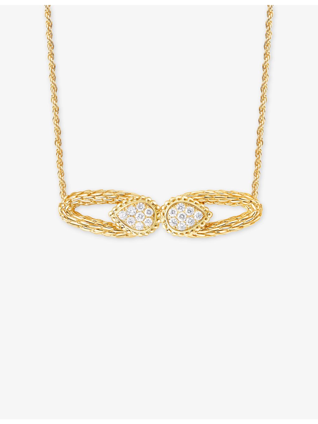 Boucheron Serpent Bohème 18ct yellow gold 0.25ct diamond pendant necklace - British product