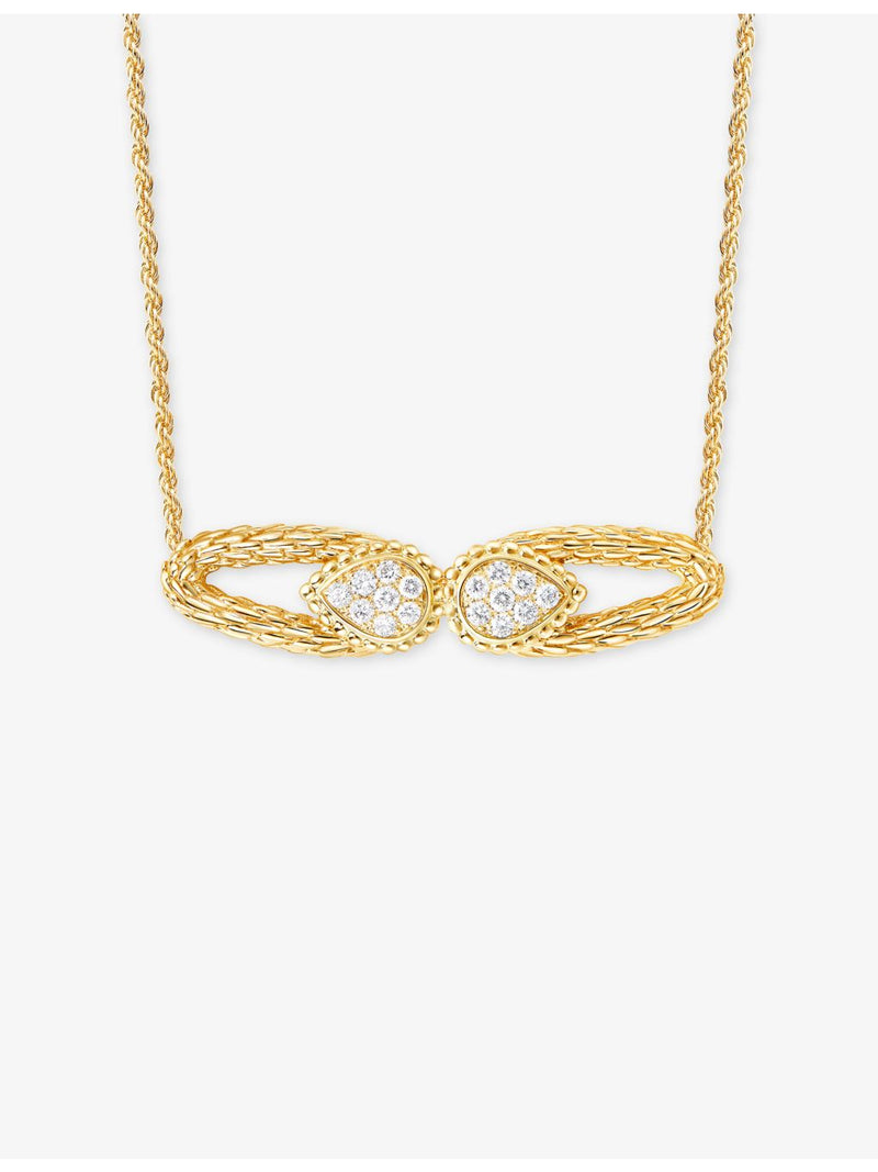Boucheron Serpent Bohème 18ct yellow gold 0.25ct diamond pendant necklace - British product