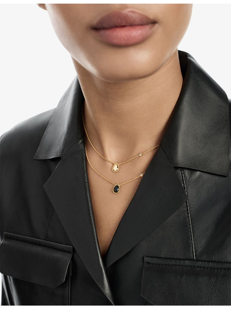 Boucheron Serpent Bohème XS pendant necklace 18ct gold onyx diamond, UK version