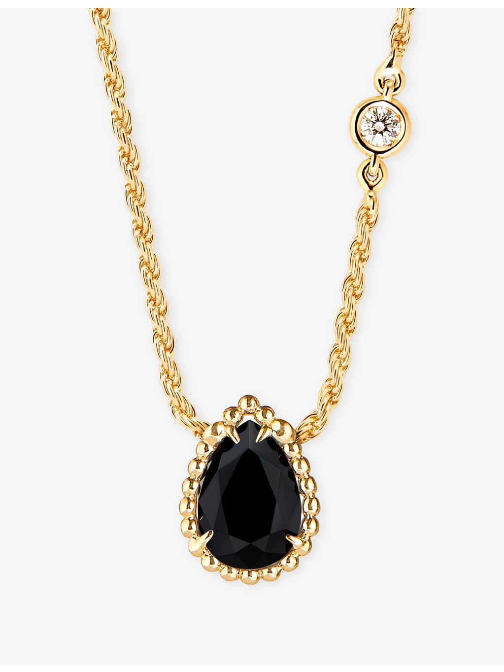 Boucheron Serpent Bohème XS pendant necklace 18ct gold onyx diamond, UK version