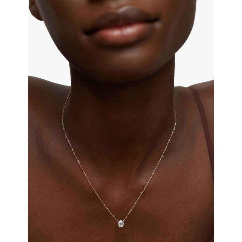 Monica Vinader Siren solitaire necklace 0.5ct lab-grown diamond 14ct yellow gold, UK version